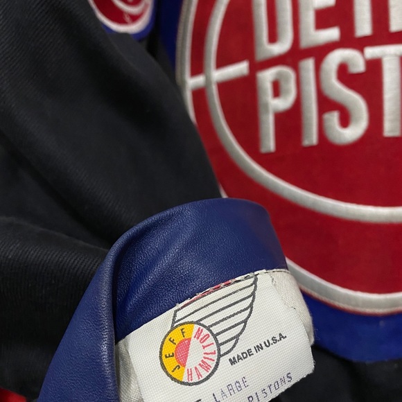 JEFF HAMILTON DETROIT PISTONS LEATHER JACKET LARGE - Picture 11 of 14